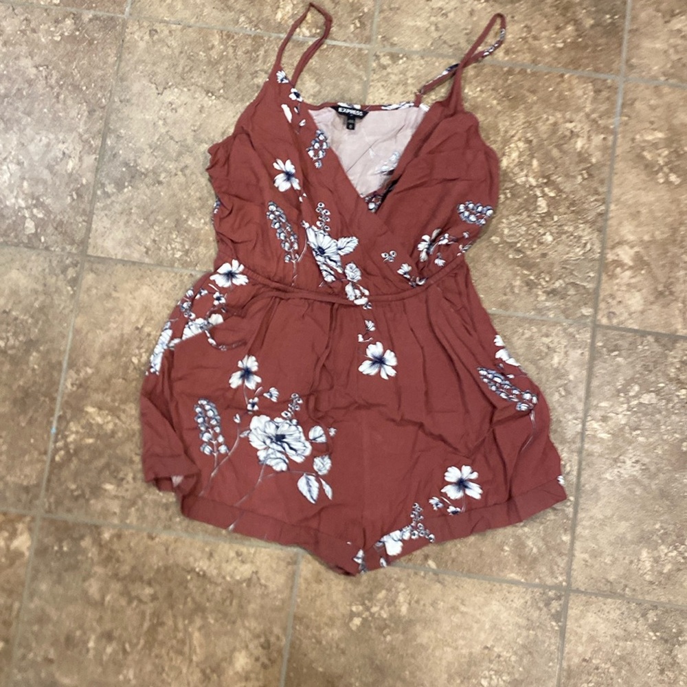 floral jumpsuit express shorts